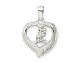 FJC Finejewelers 925 Sterling Silver Love Heart with Flower Charm 21 x 14 mm