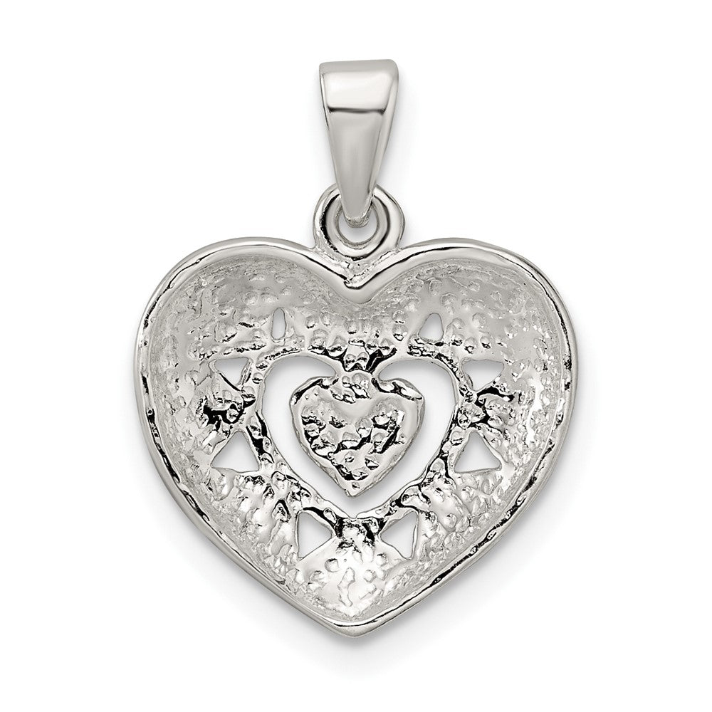 FJC Finejewelers 925 Sterling Silver Polished Heart Charm 21 x 15 mm