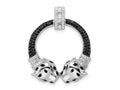 FJC Finejewelers 925 Sterling Silver Rhodium Plated Polished CZ Double Cheetah Head Charm 31 x 24 mm