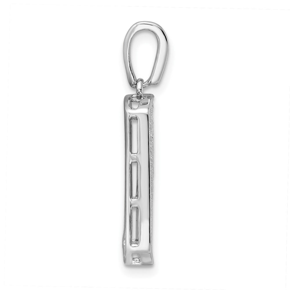 FJC Finejewelers 925 Sterling Silver Rhodium Plated Polished CZ Charm 27 x 12 mm