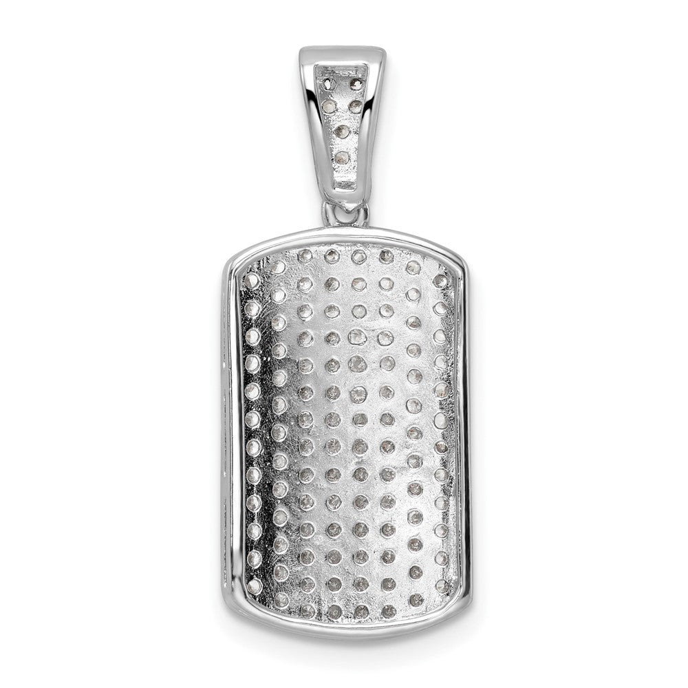FJC Finejewelers 925 Sterling Silver Rhodium Plated Polished CZ Charm 27 x 12 mm