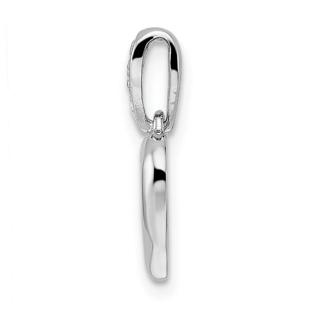 FJC Finejewelers 925 Sterling Silver Rhodium Plated CZ Heart Dangle Charm 18 x 10 mm