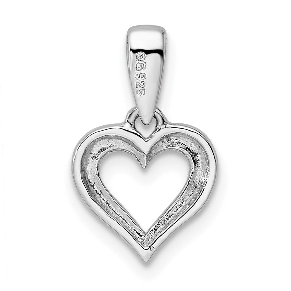 FJC Finejewelers 925 Sterling Silver Rhodium Plated CZ Heart Dangle Charm 18 x 10 mm