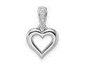 FJC Finejewelers 925 Sterling Silver Rhodium Plated CZ Heart Dangle Charm 18 x 10 mm