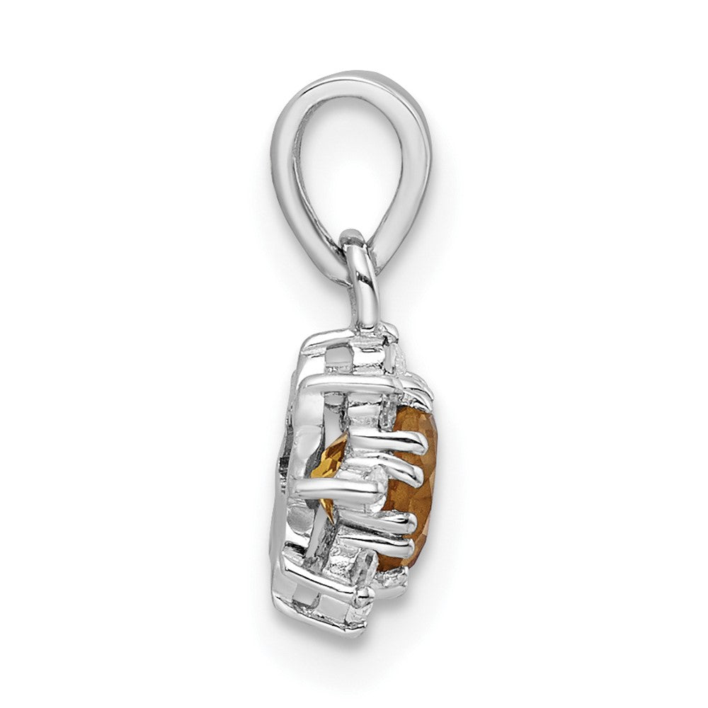 FJC Finejewelers 925 Sterling Silver Rhodium Plated Polished Citrine and Topaz Charm 14 x 7 mm