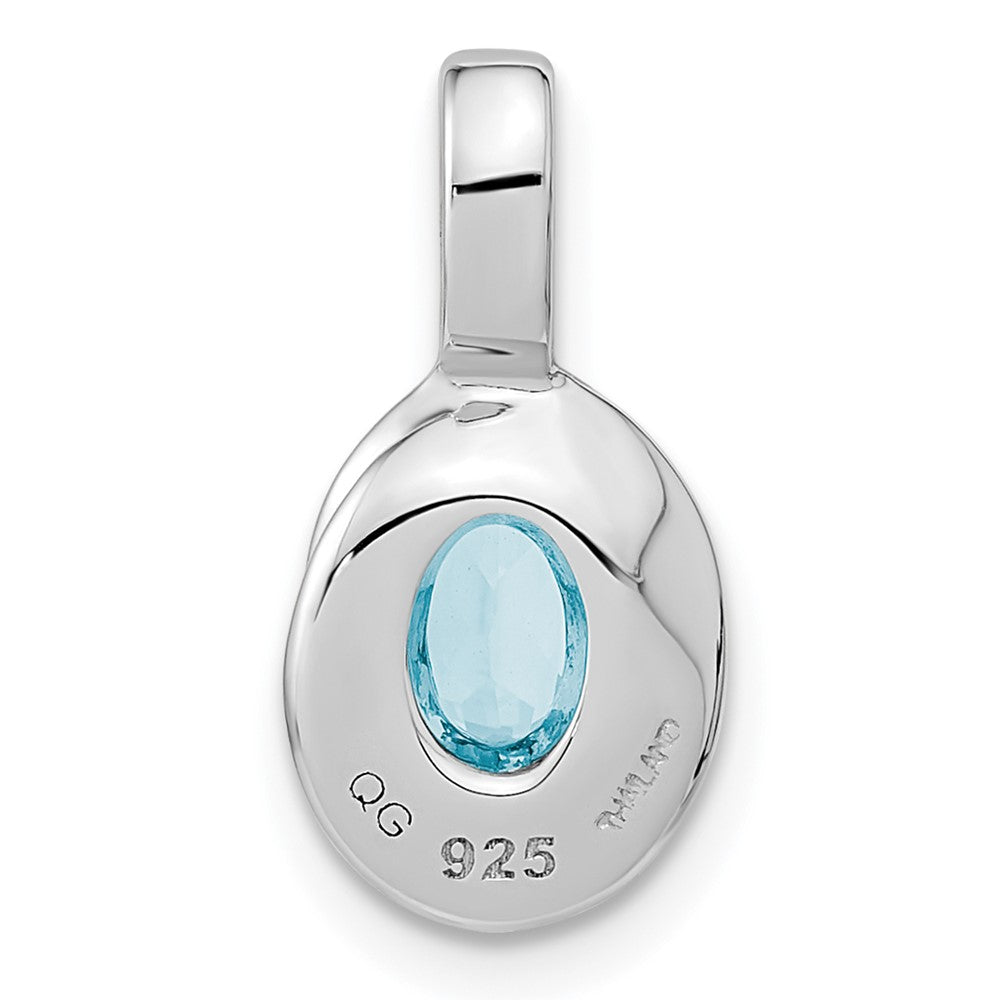 FJC Finejewelers 925 Sterling Silver Rhodium Plated Sky Blue Topaz Oval Charm 17 x 8 mm