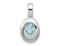 FJC Finejewelers 925 Sterling Silver Rhodium Plated Sky Blue Topaz Oval Charm 17 x 8 mm