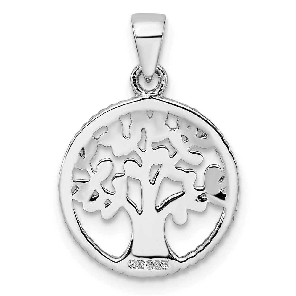 FJC Finejewelers 925 Sterling Silver Rhodium Plated Tree Charm 22 x 14 mm