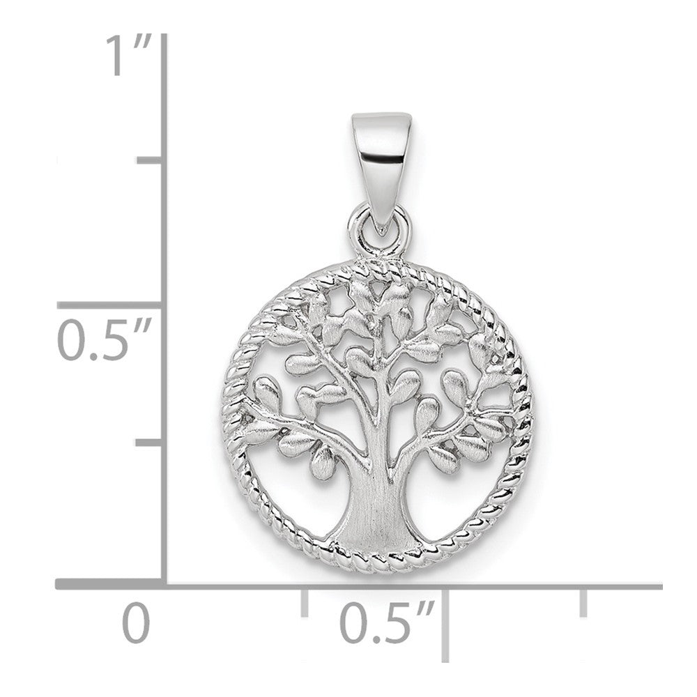FJC Finejewelers 925 Sterling Silver Rhodium Plated Tree Charm 22 x 14 mm