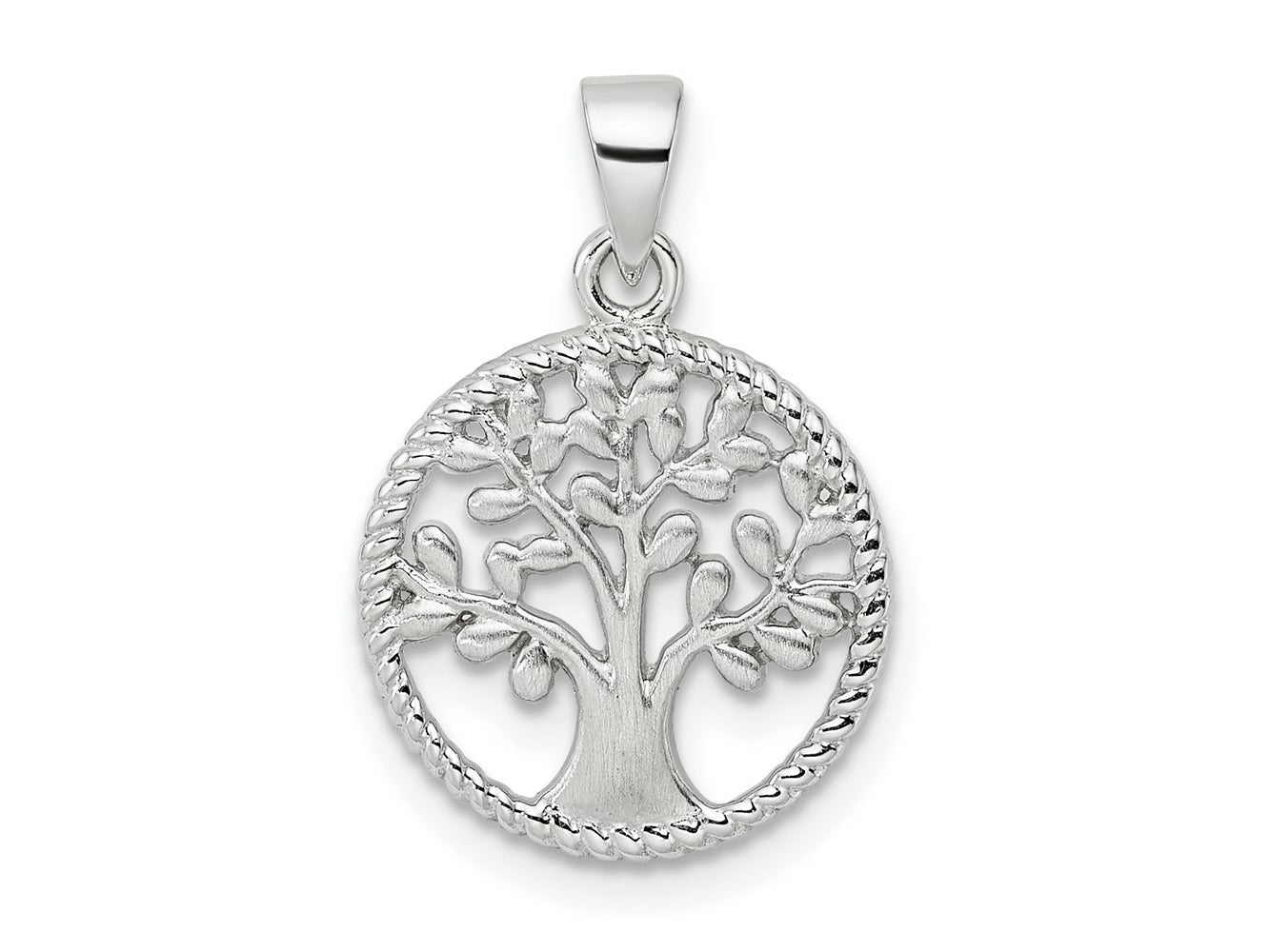 FJC Finejewelers 925 Sterling Silver Rhodium Plated Tree Charm 22 x 14 mm