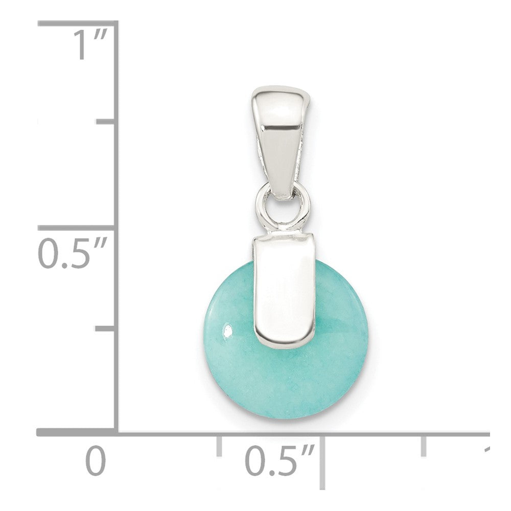FJC Finejewelers 925 Sterling Silver Fashion Polished Circle Imitation Turquoise Charm 20 x 10 mm