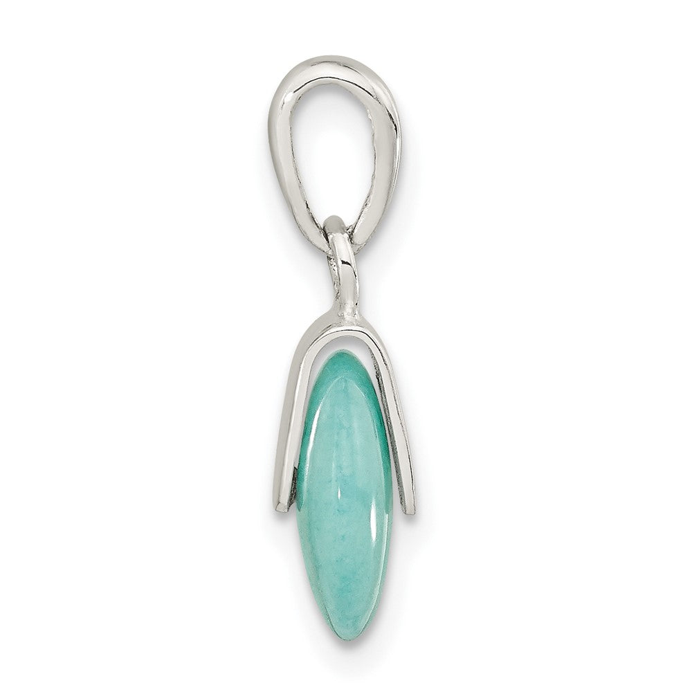 FJC Finejewelers 925 Sterling Silver Fashion Polished Circle Imitation Turquoise Charm 20 x 10 mm