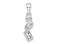 FJC Finejewelers 925 Sterling Silver Polished Geometric Shapes CZ Charm 16 x 5 mm
