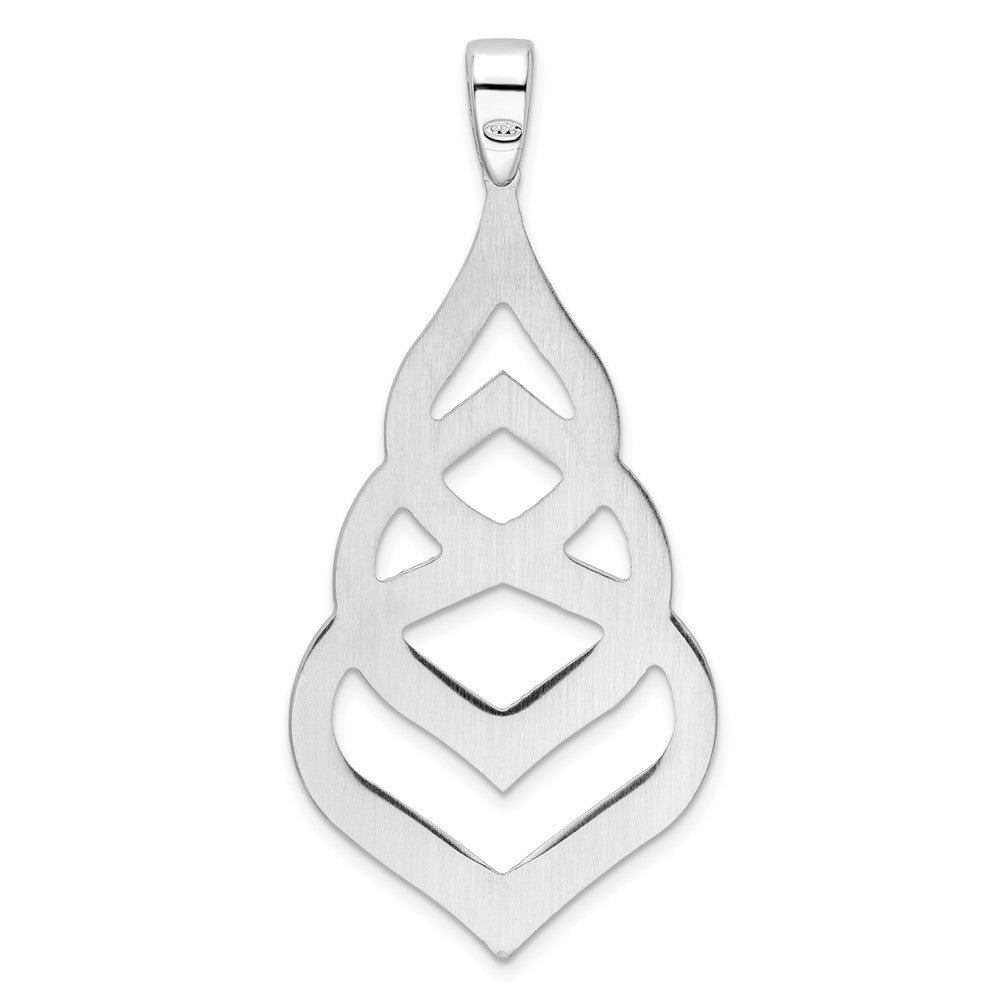 FJC Finejewelers 925 Sterling Silver Polished Grooved Fancy Drop Charm 54 x 24 mm