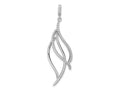 FJC Finejewelers 925 Sterling Silver Fancy Rhodium Plated CZ Dangle Leaf Charm 45 x 10 mm