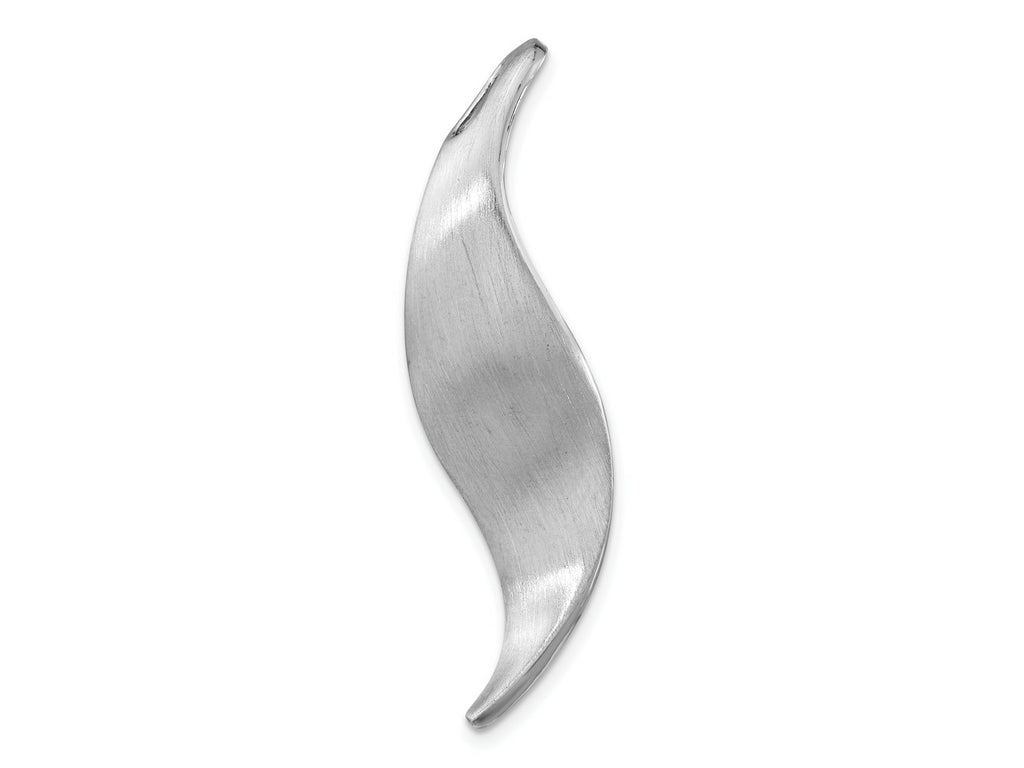 FJC Finejewelers 925 Sterling Silver Fancy d Brushed and Polished Curved Chain Slide 44 x 11 mm