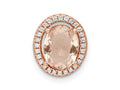 FJC Finejewelers 925 Sterling Silver Rose-tone Polished Pink and White CZ Oval Chain Slide 12 x 10 mm