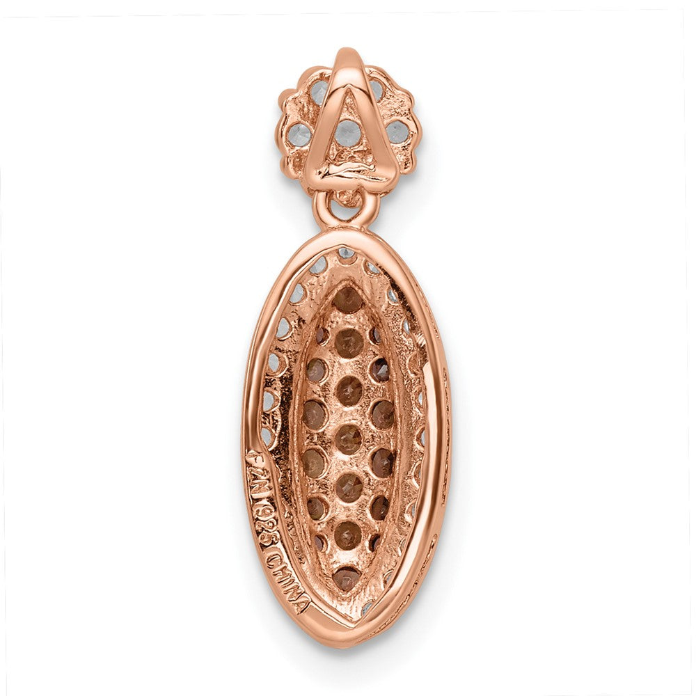 FJC Finejewelers 925 Sterling Silver Fancy Rose-tone Black Rhodium Plated CZ Charm 20 x 7 mm