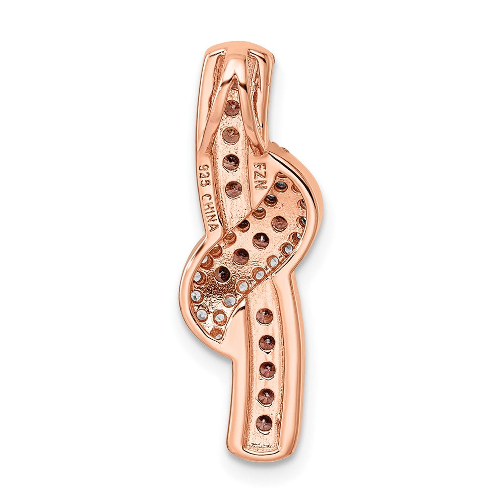 FJC Finejewelers 925 Sterling Silver Rose-tone Black Rhodium Plated CZ Fancy Chain Slide 24 x 8 mm