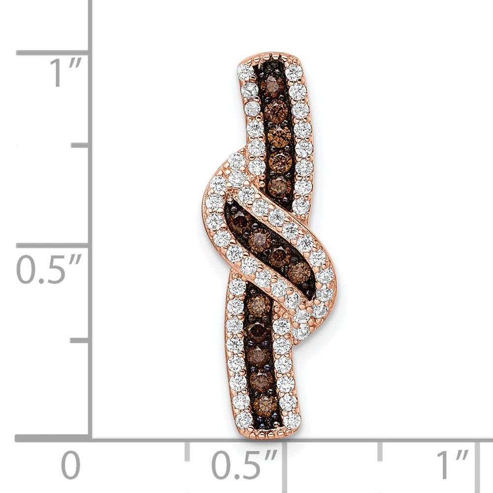 FJC Finejewelers 925 Sterling Silver Rose-tone Black Rhodium Plated CZ Fancy Chain Slide 24 x 8 mm