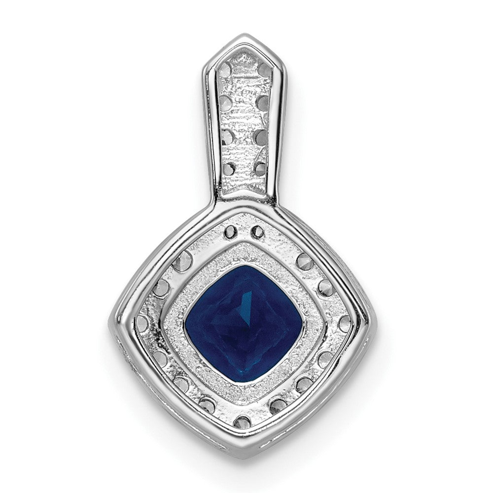 FJC Finejewelers 925 Sterling Silver Fancy Rhodium Plated CZ and Blue Glass Charm 17 x 10 mm
