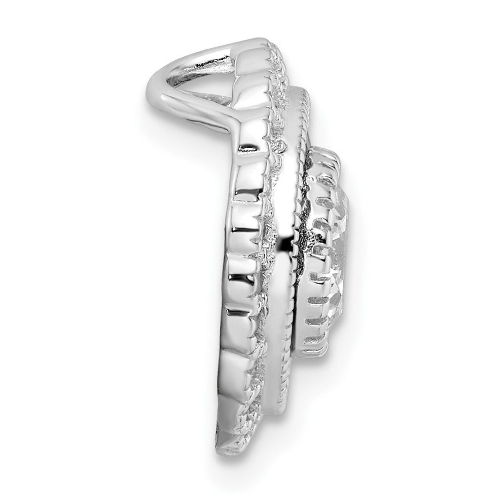 FJC Finejewelers 925 Sterling Silver Fancy Polished Blue and White CZ Round Chain Slide 16 x 16 mm
