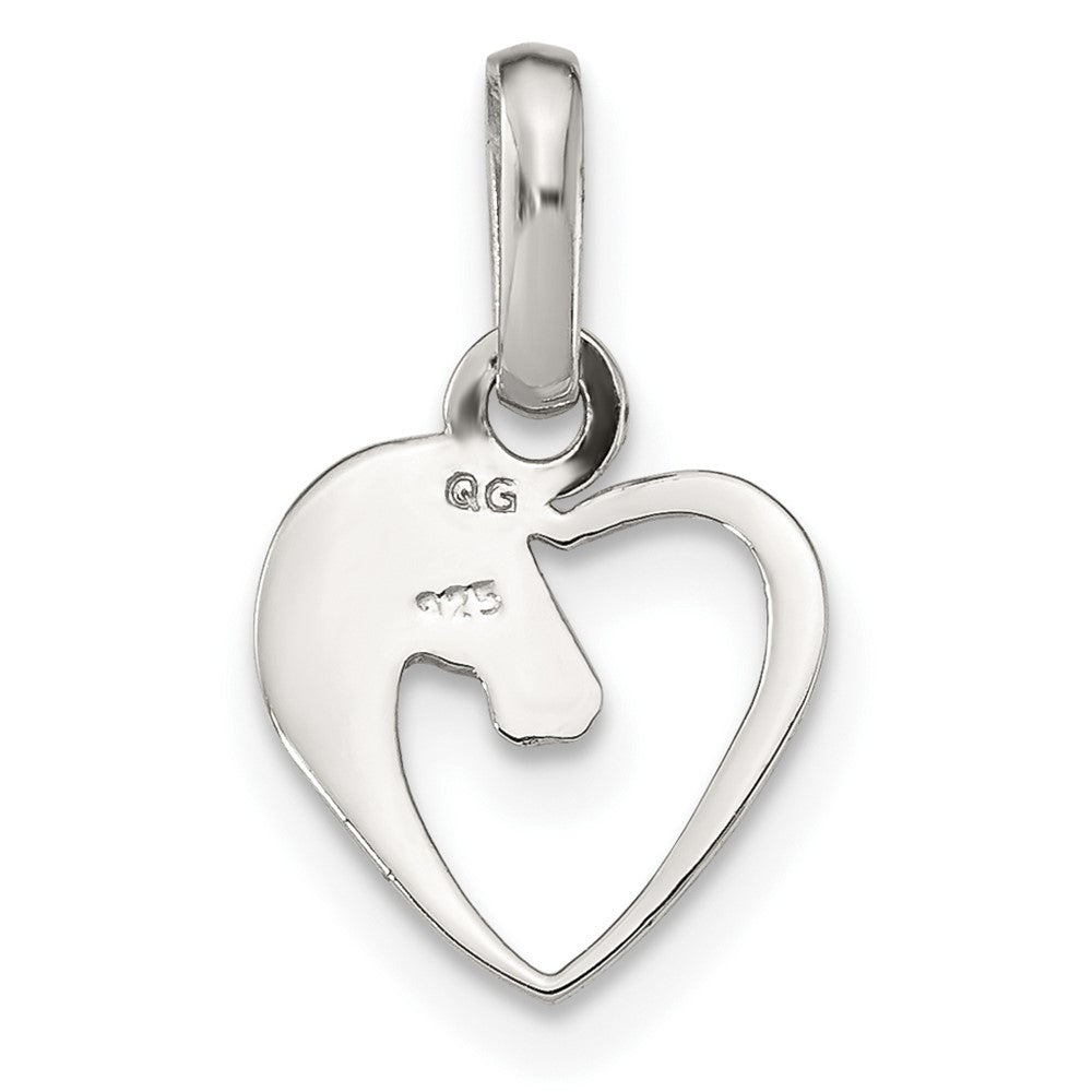FJC Finejewelers 925 Sterling Silver Rhodium Plated Open Heart Horse Head Charm 16 x 10 mm