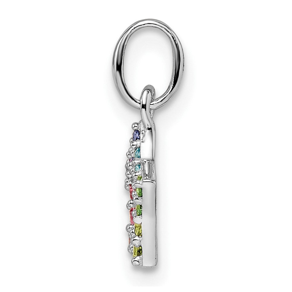 FJC Finejewelers 925 Sterling Silver Rhodium Plated Rainbow Nano Crystal Star Charm 14 x 9 mm