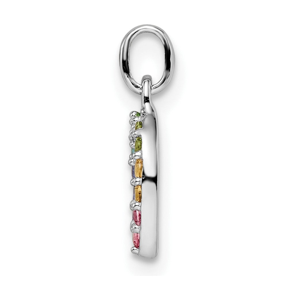 FJC Finejewelers 925 Sterling Silver Rhodium Plated Rainbow Nano Crystal Horseshoe Charm 13 x 8 mm