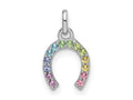 FJC Finejewelers 925 Sterling Silver Rhodium Plated Rainbow Nano Crystal Horseshoe Charm 13 x 8 mm