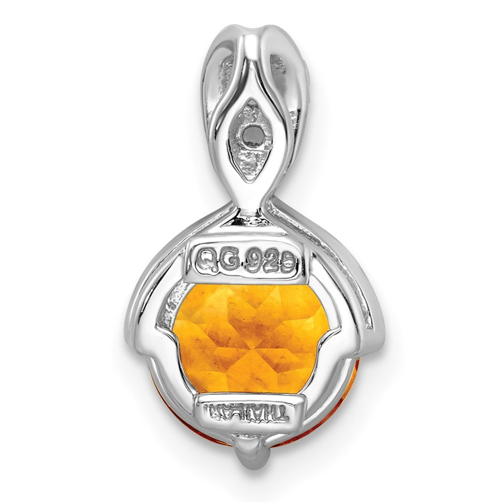 FJC Finejewelers 925 Sterling Silver Rhodium Platedd Circle 1.86t.w. Citrine/White Topaz Charm 16 x 9 mm