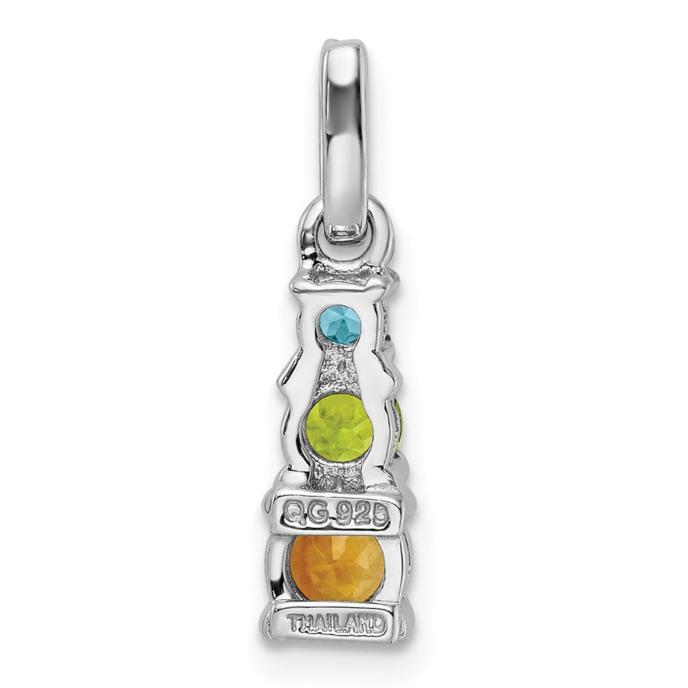 FJC Finejewelers 925 Sterling Silver Peridot Citrine Blue and White Topaz 3-Stone Charm 20 x 5 mm