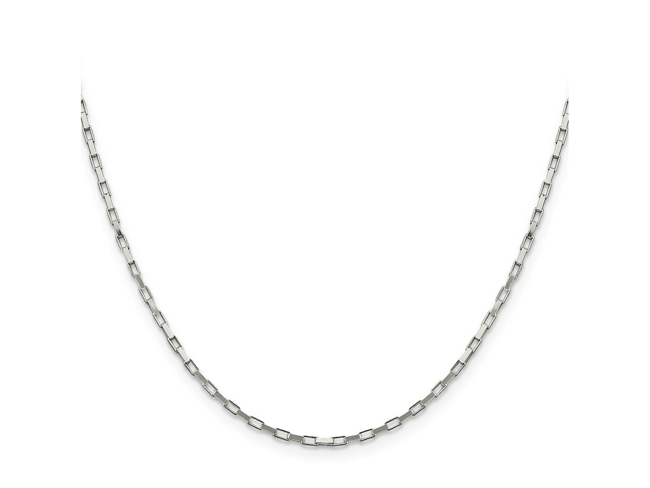 FJC Finejewelers 925 Sterling Silver Elongated Box Chain 24 Inches x 1.65 mm