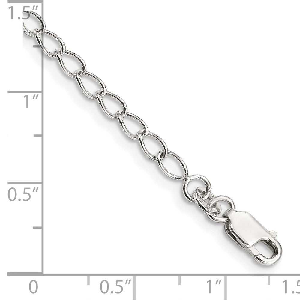 FJC Finejewelers 925 Sterling Silver Half Round Wire Open Curb Chain Bracelet 8 Inches x 3 mm