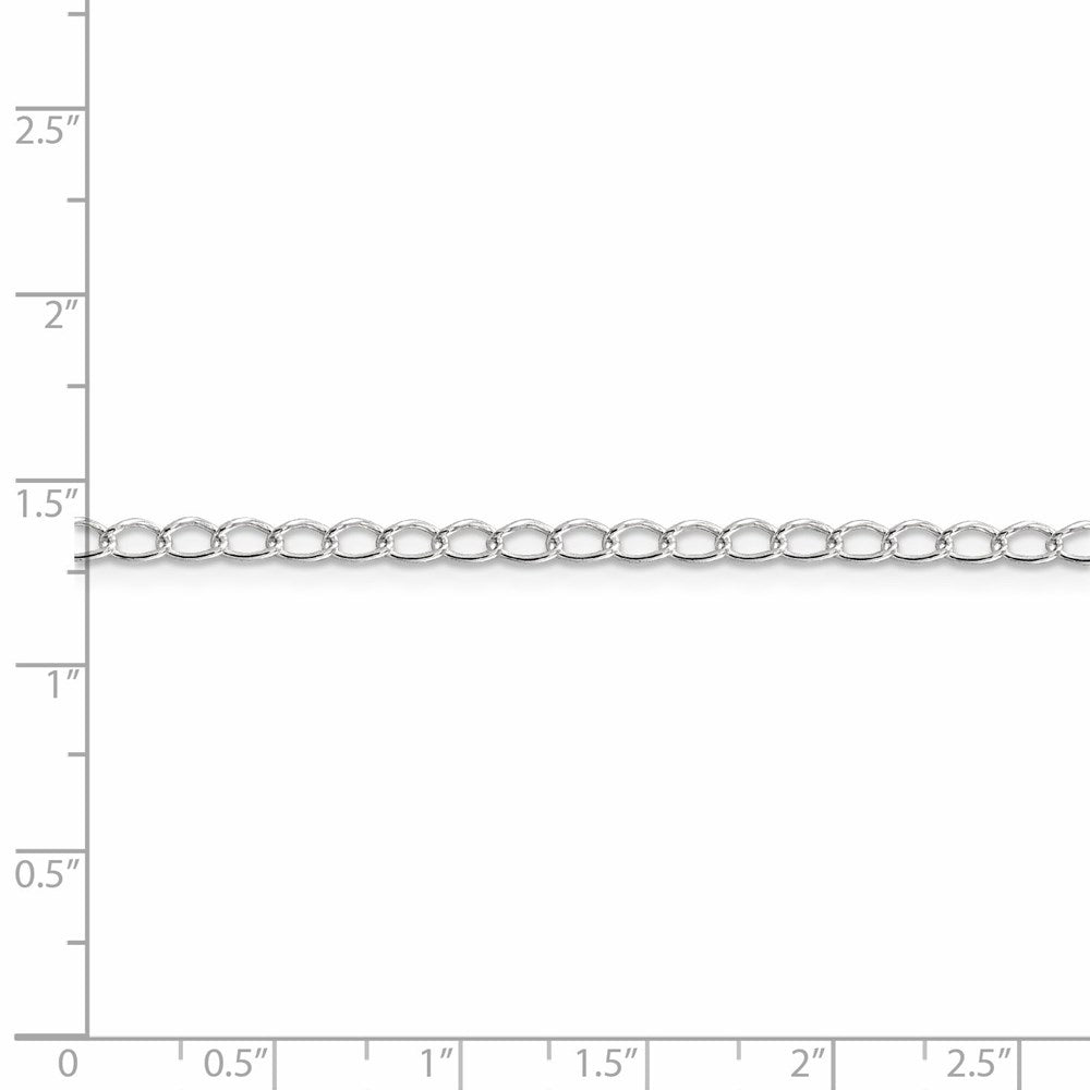 FJC Finejewelers 925 Sterling Silver Half Round Wire Open Curb Chain Anklet 9 Inches x 3 mm
