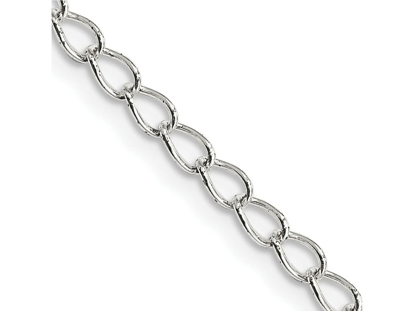 FJC Finejewelers 925 Sterling Silver Half Round Wire Open Curb Chain Anklet 9 Inches x 3 mm