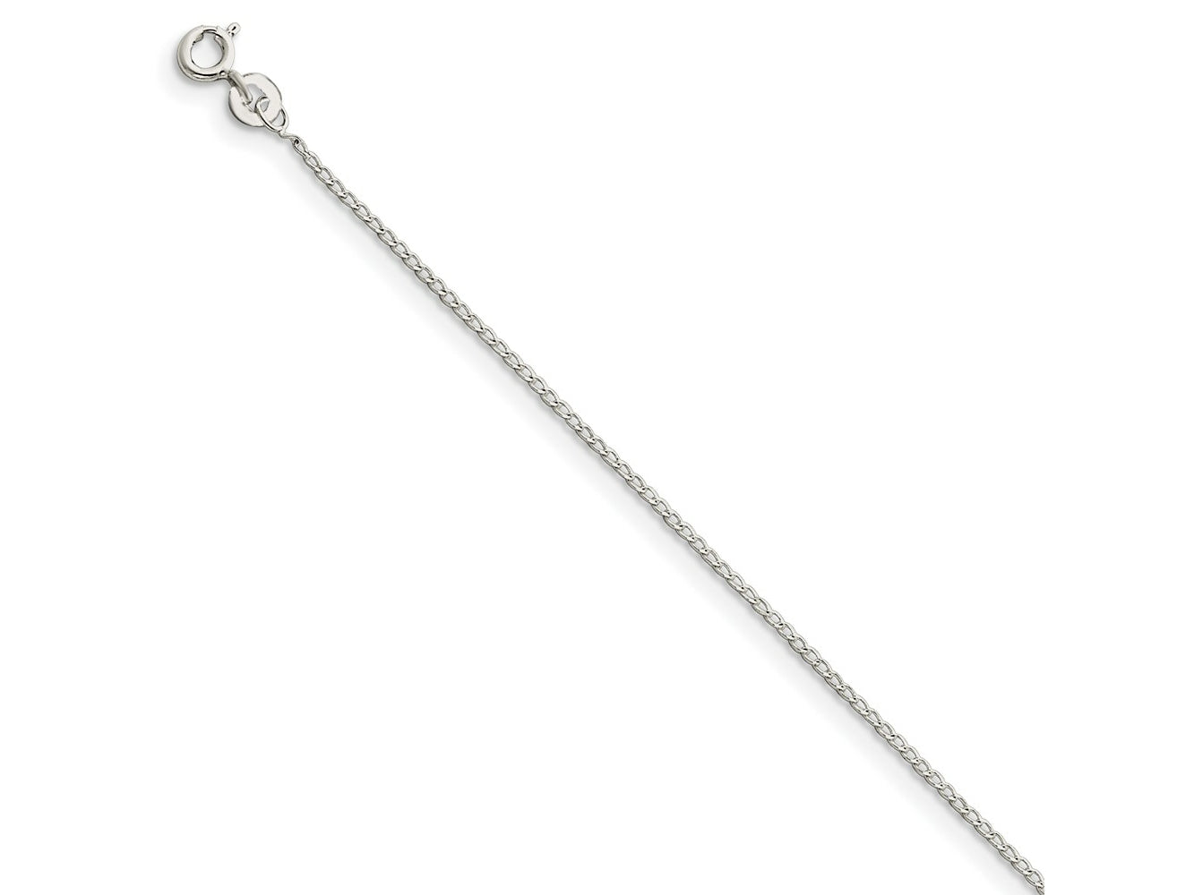 FJC Finejewelers 925 Sterling Silver Open Elongated Link Curb Chain Anklet 9 Inches x 1 mm