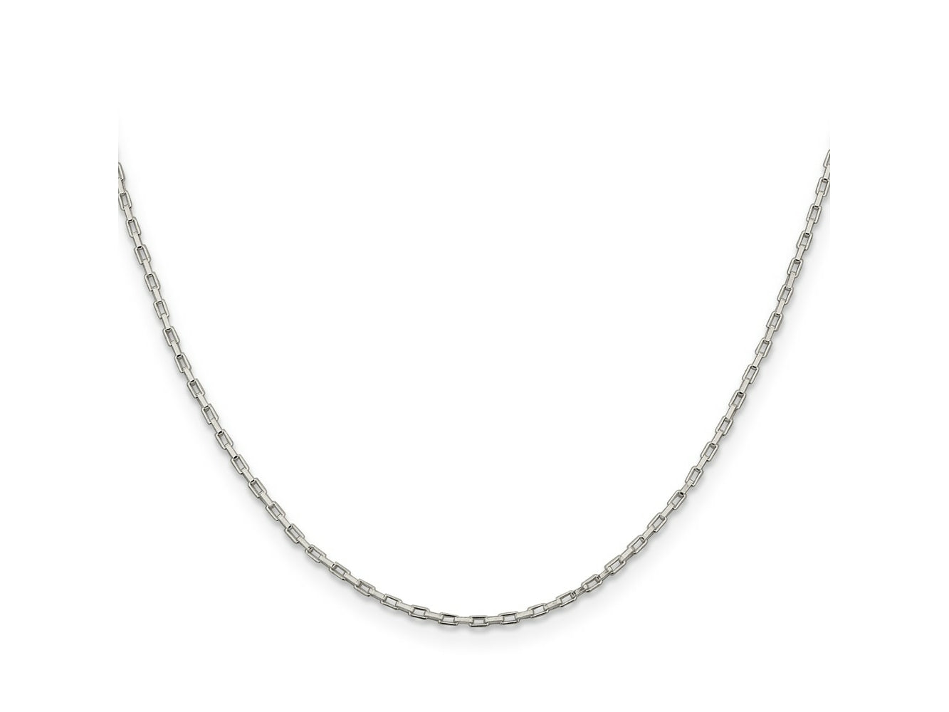 FJC Finejewelers 925 Sterling Silver Elongated Box Chain 20 Inches x 1.3 mm
