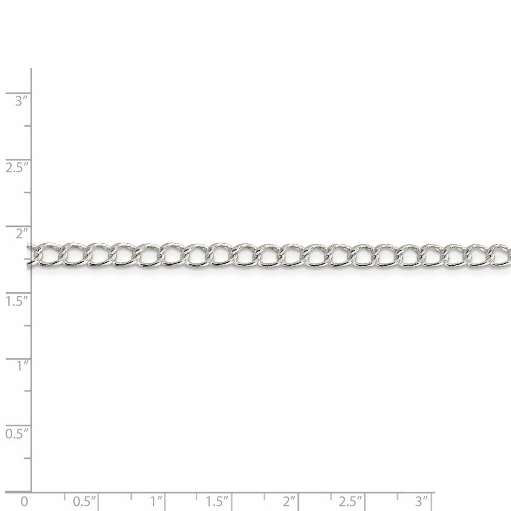 FJC Finejewelers 925 Sterling Silver Half round Wire Open Curb Chain 20 Inches x 4.5 mm