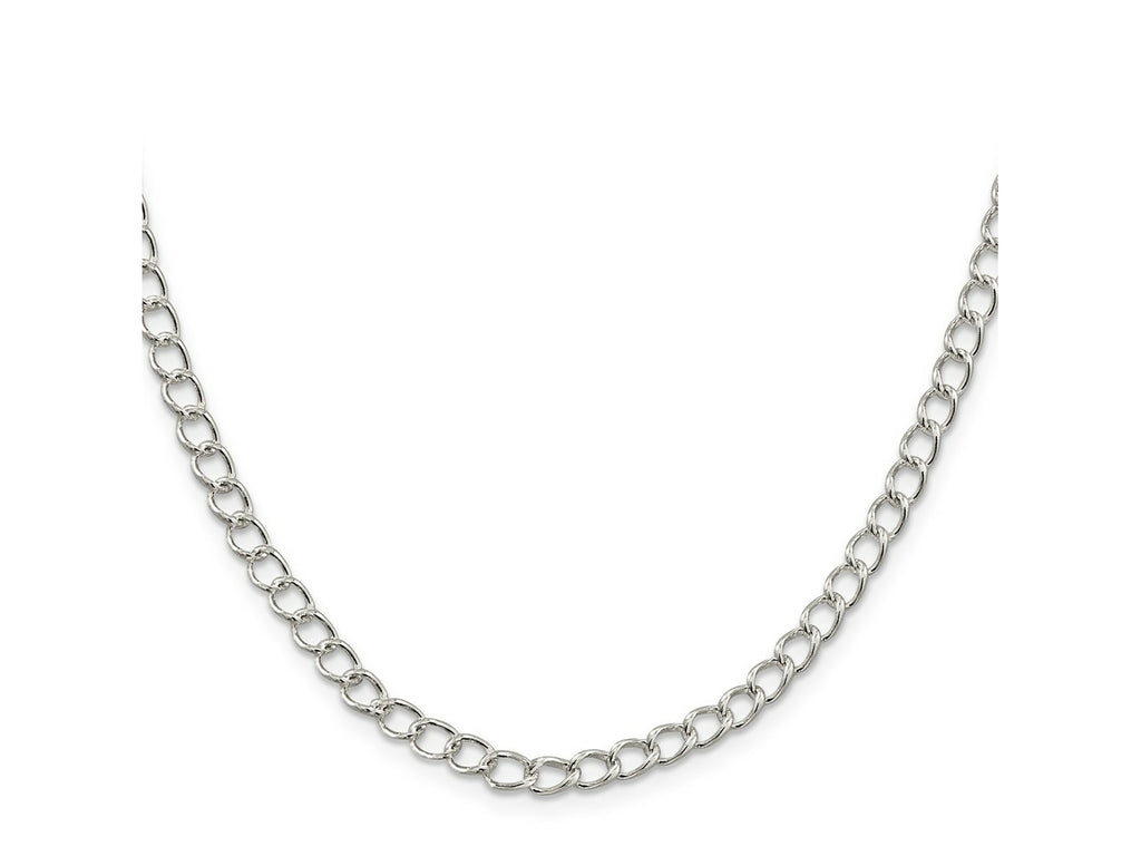 FJC Finejewelers 925 Sterling Silver Half round Wire Open Curb Chain 20 Inches x 4.5 mm