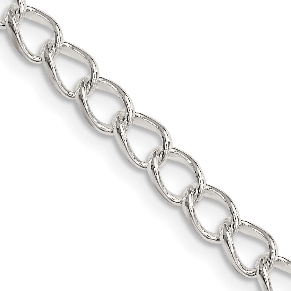FJC Finejewelers 925 Sterling Silver Half round Wire Open Curb Chain 24 Inches x 4.5 mm