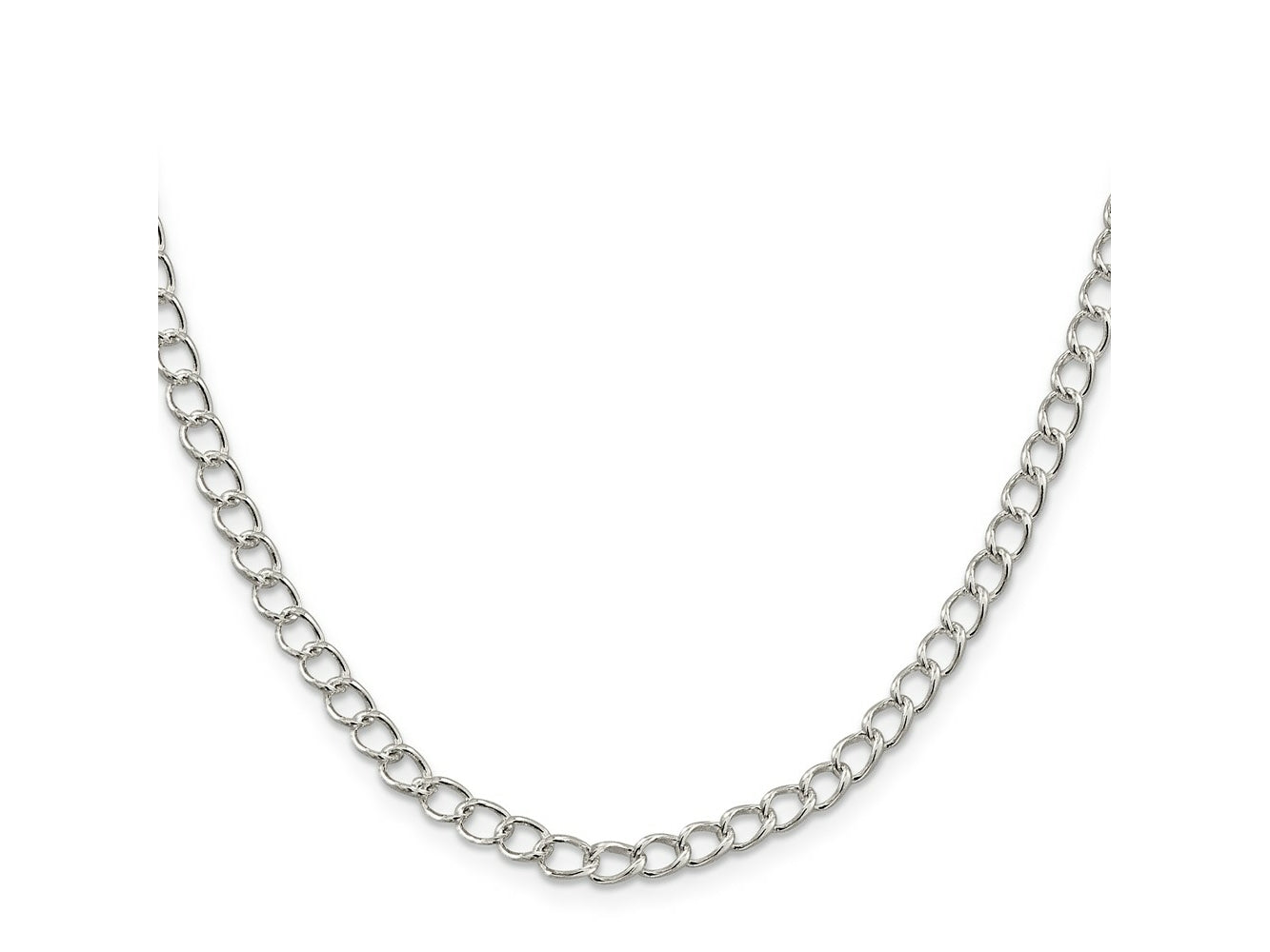 FJC Finejewelers 925 Sterling Silver Half round Wire Open Curb Chain 24 Inches x 4.5 mm