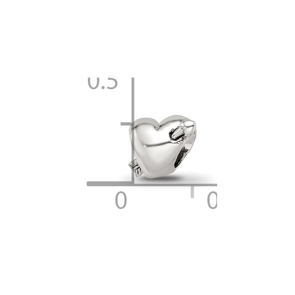 Reflections 925 Sterling Silver Kids Heart with Arrow Bead 6 x 6 mm