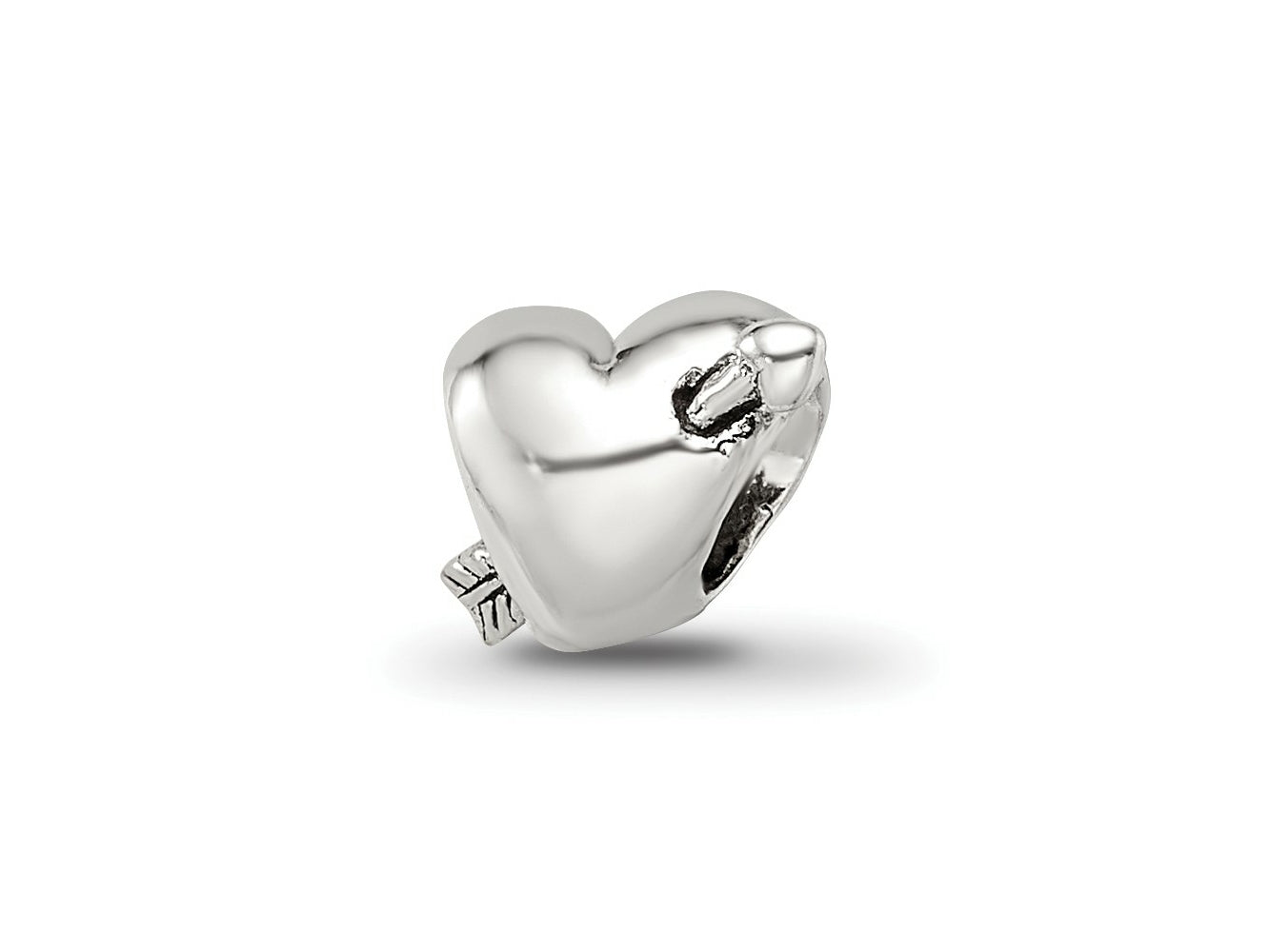 Reflections 925 Sterling Silver Kids Heart with Arrow Bead 6 x 6 mm