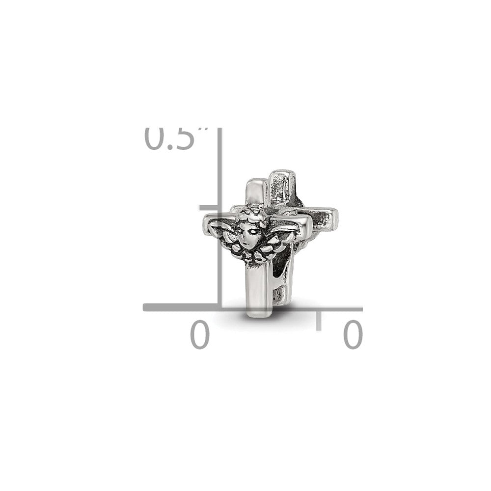 Reflections 925 Sterling Silver Kids Angel Cross Bead 7 x 6 mm.