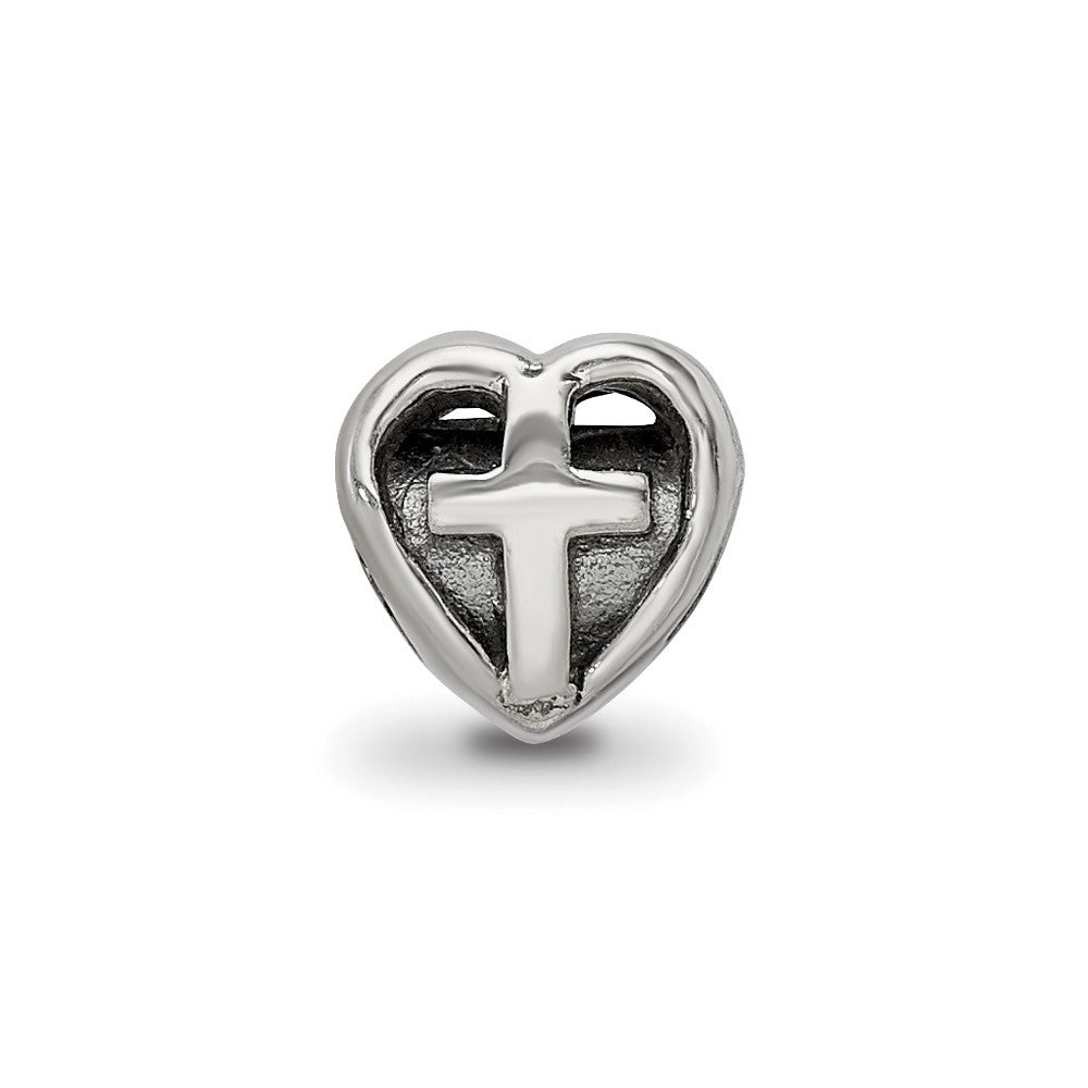 Reflections 925 Sterling Silver Kids Heart with Cross Bead 6 x 6 mm.