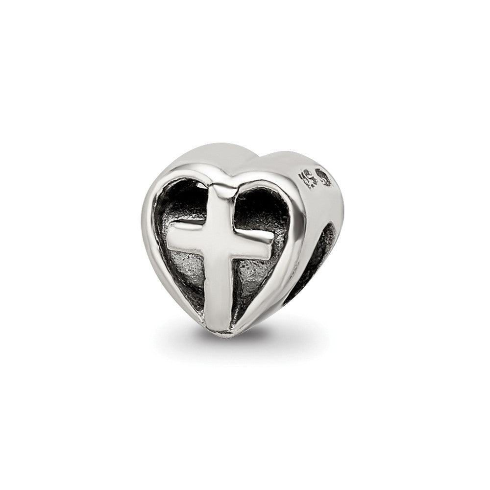 Reflections 925 Sterling Silver Kids Heart with Cross Bead 6 x 6 mm.
