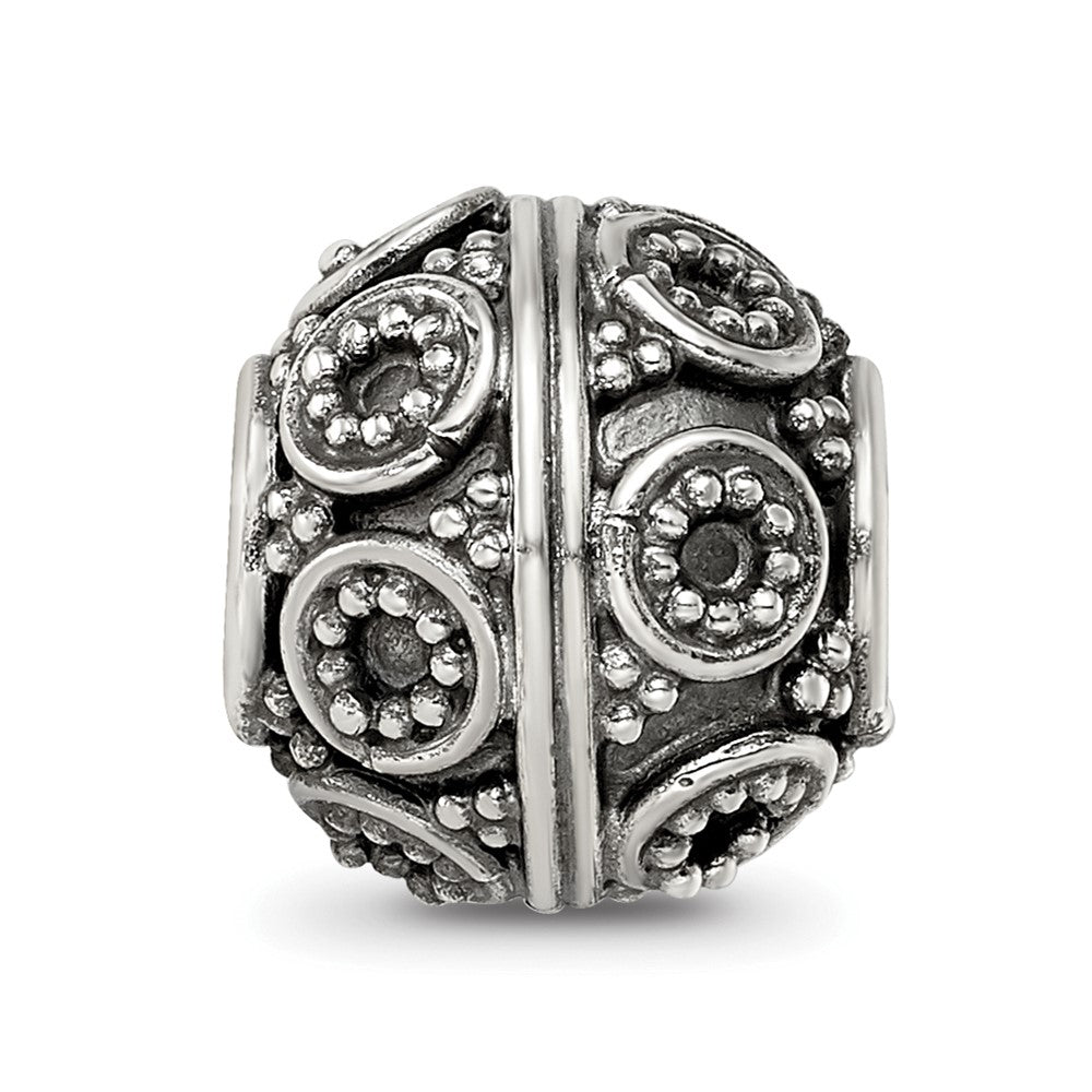Reflections 925 Sterling Silver Hand Made Decorative Bali Bead 10 x 10 mm.