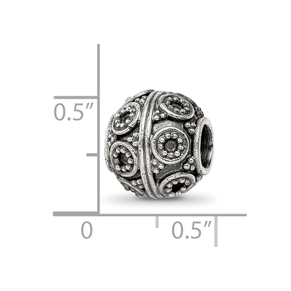 Reflections 925 Sterling Silver Hand Made Decorative Bali Bead 10 x 10 mm.