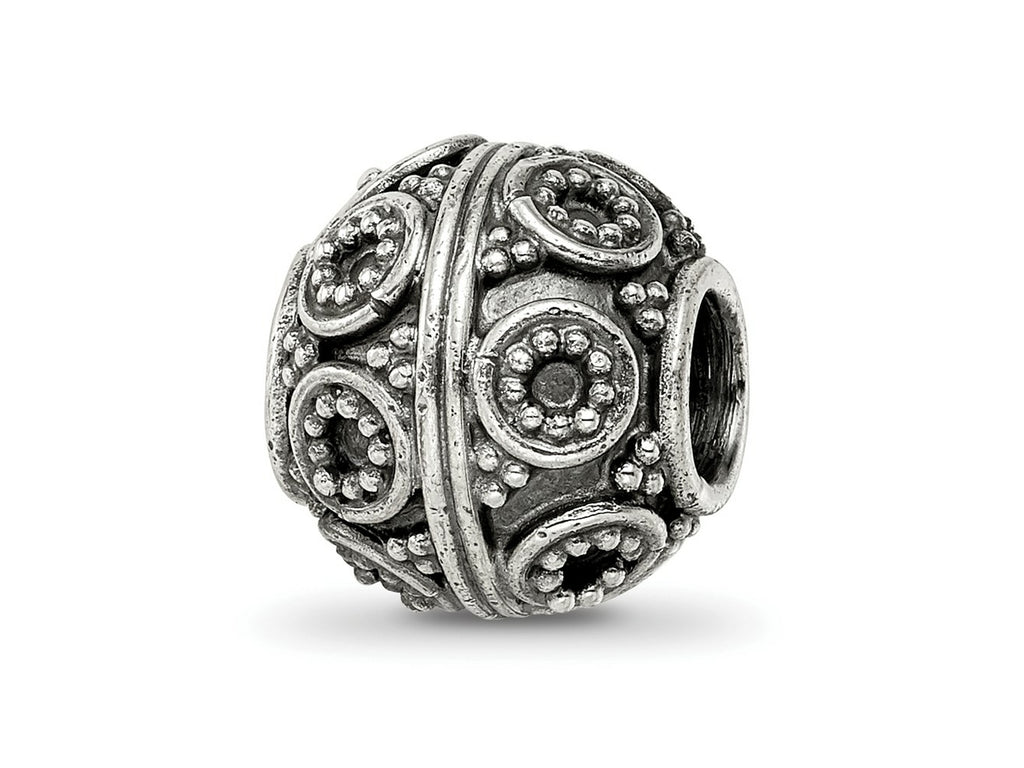 Reflections 925 Sterling Silver Hand Made Decorative Bali Bead 10 x 10 mm.